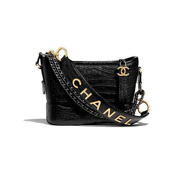 Túi Xách Chanel Gabrielle Hobo Crocodile Black