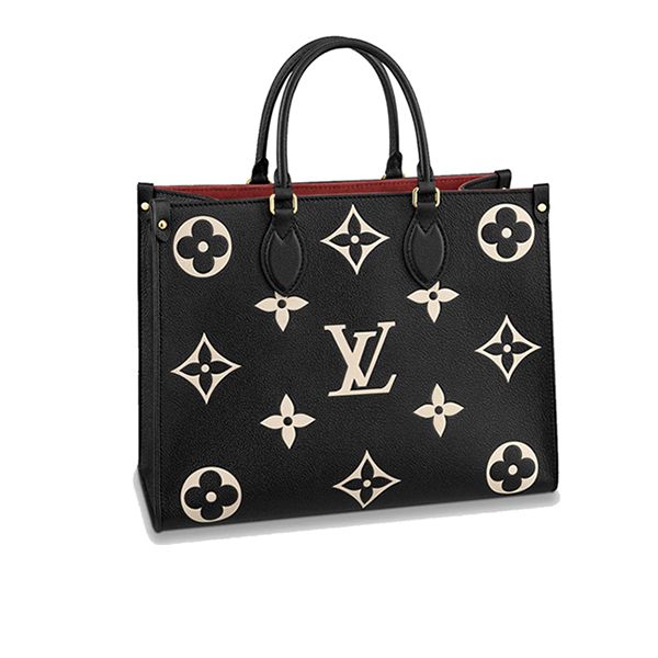 Túi Xách Louis Vuitton Onthego Mm Cowhide Black Beige M45495