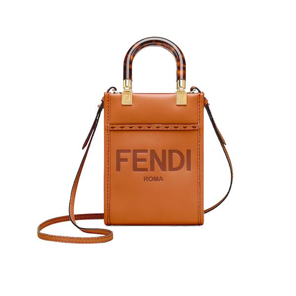 Túi Xách Fendi Sunshine Shopper Mini Calfskin Brown