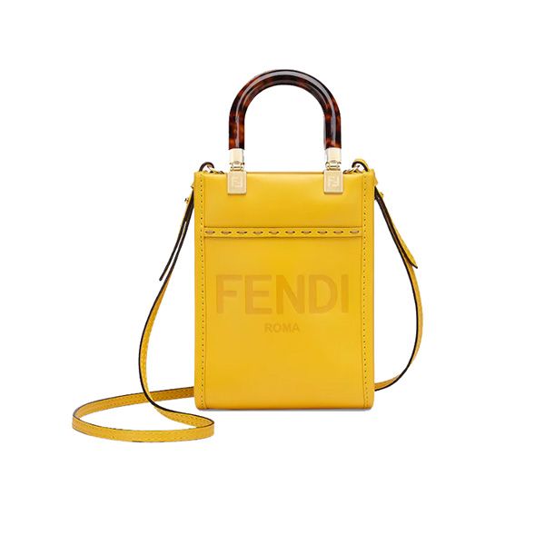 Túi Xách Fendi Sunshine Shopper Mini Calfskin Yellow