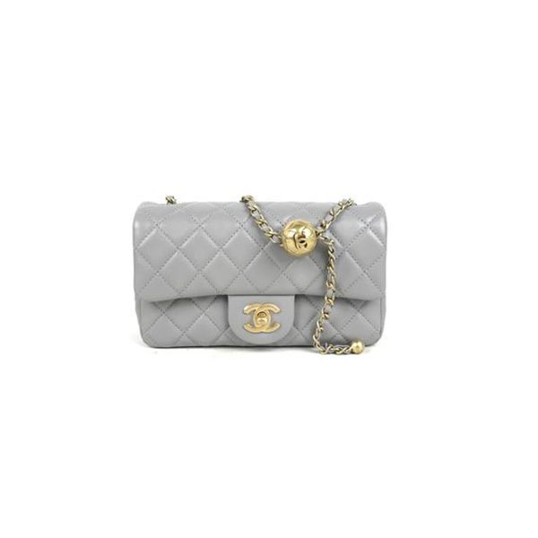 Túi Xách Chanel Flap Bag Mini Lambskin Gray