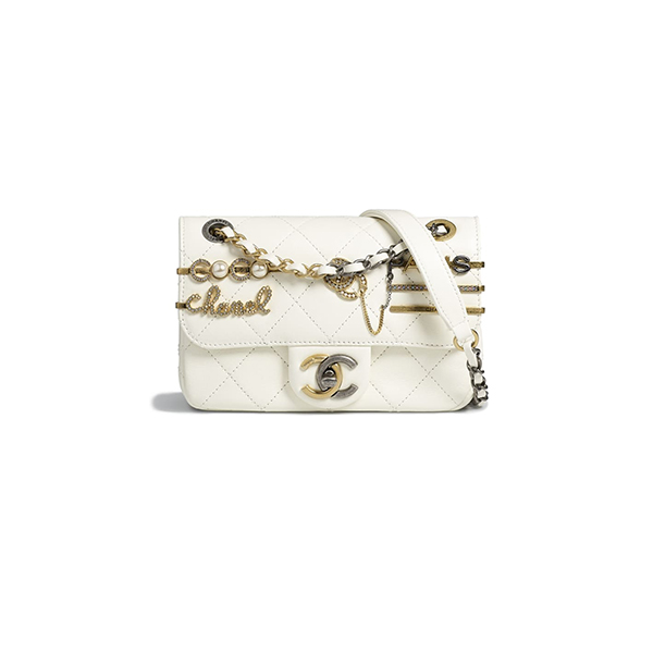 Túi Xách Chanel Flap Bag Lucky Charm Mini Lambskin White