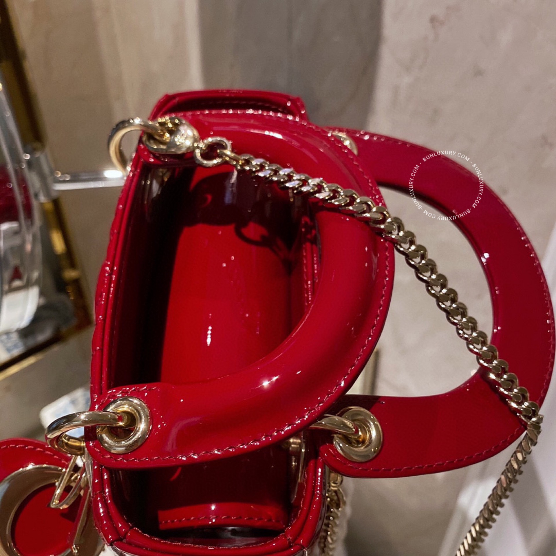 Túi Xách Dior Lady Mini Calfskin Red