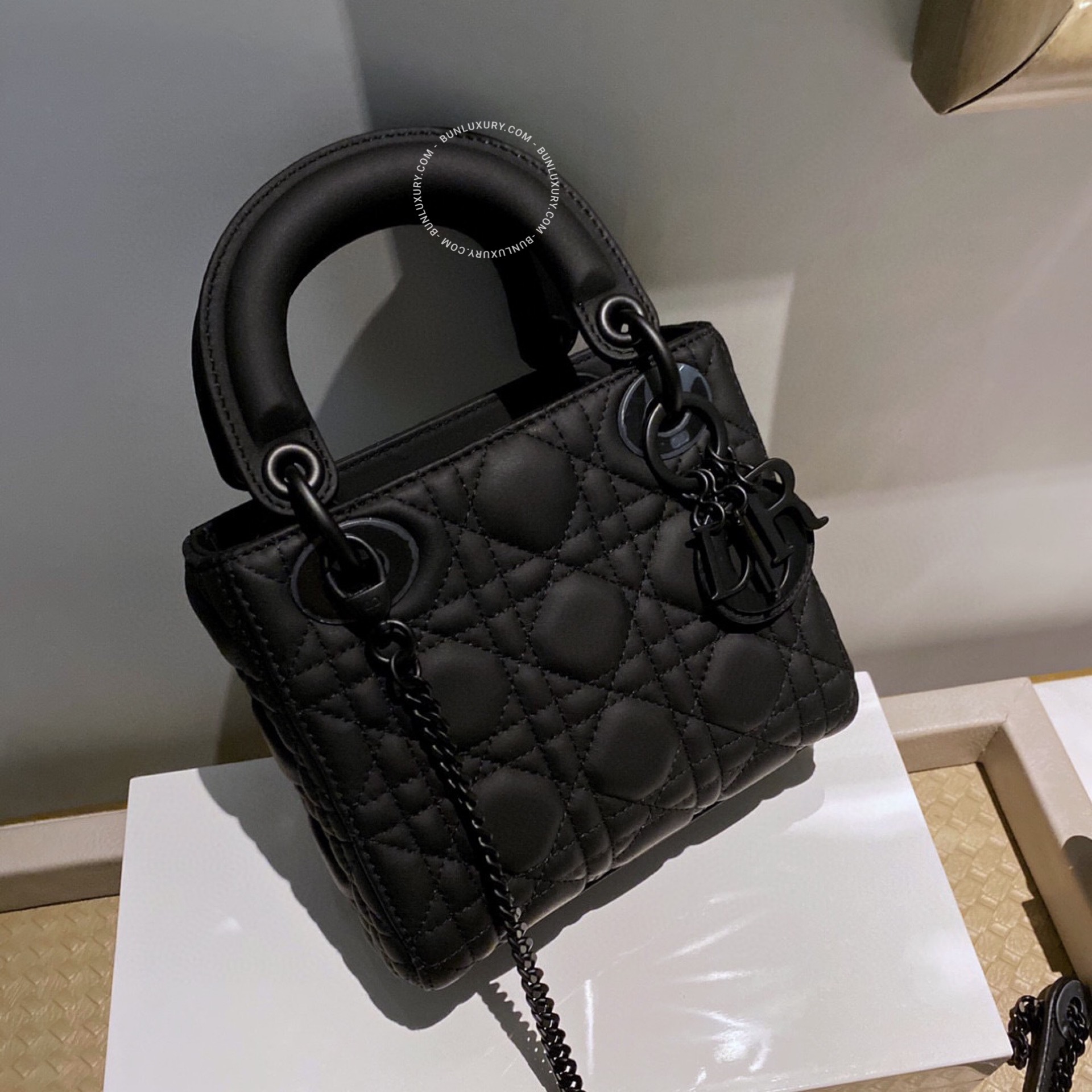 Túi Xách Dior Lady Mini Ultramatte Calfskin Black